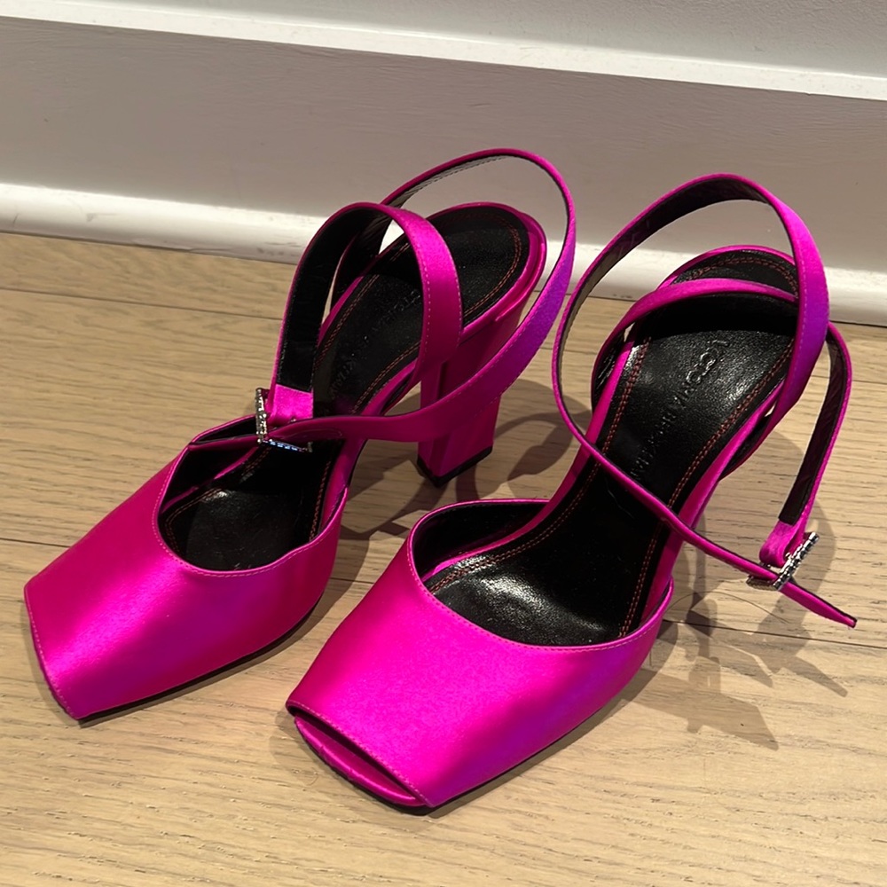 Victoria Beckham Satin Embellished Heels